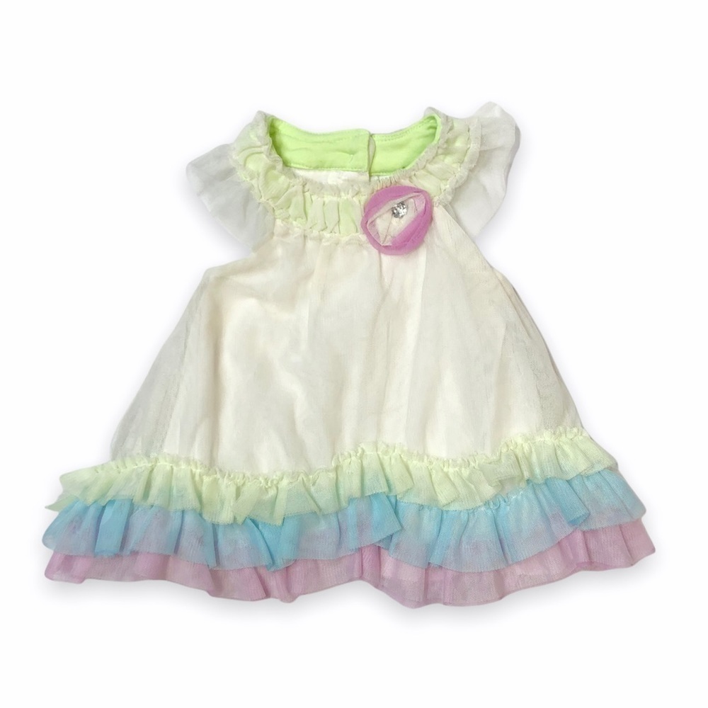 𝅺BABY Grand Signature Ruffle Tiered Tulle Dress Baby Girl 3-6‎ months